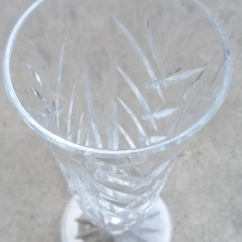 Waterford Crystal Kilbarry Flared Fluted Footed Bud Vase 7